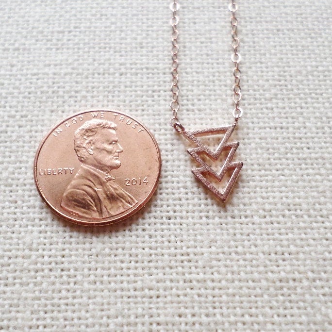 Chevron Necklace, triangle Necklace, Rose Gold necklace, rose gold, geometric jewelry, celebrity necklace, bridesmaid gift, mothers day gift