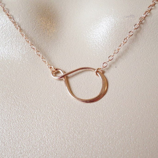 Infinity Necklace - Rose Gold Infinity Necklace - Rose Gold Necklace - Pink Gold Necklace - Infinity Jewelry - Mothers Day Gift