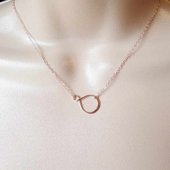 Infinity Necklace - Rose Gold Infinity Necklace - Rose Gold Necklace - Pink Gold Necklace - Infinity Jewelry - Mothers Day Gift