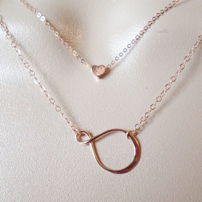 Infinity Necklace - Rose Gold Infinity Necklace - Rose Gold Necklace - Pink Gold Necklace - Infinity Jewelry - Mothers Day Gift