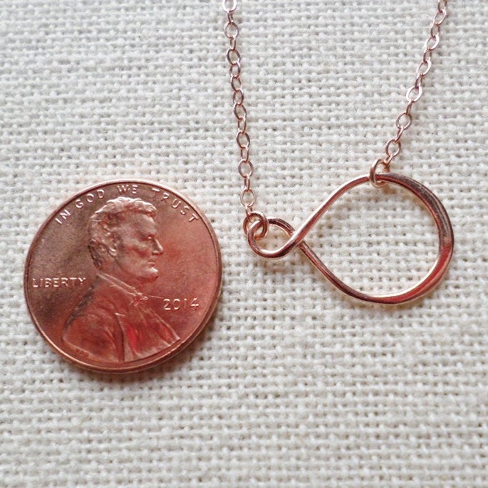 Infinity Necklace - Rose Gold Infinity Necklace - Rose Gold Necklace - Pink Gold Necklace - Infinity Jewelry - Mothers Day Gift