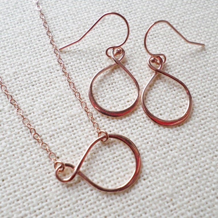 Infinity Necklace - Rose Gold Infinity Necklace - Rose Gold Necklace - Pink Gold Necklace - Infinity Jewelry - Mothers Day Gift