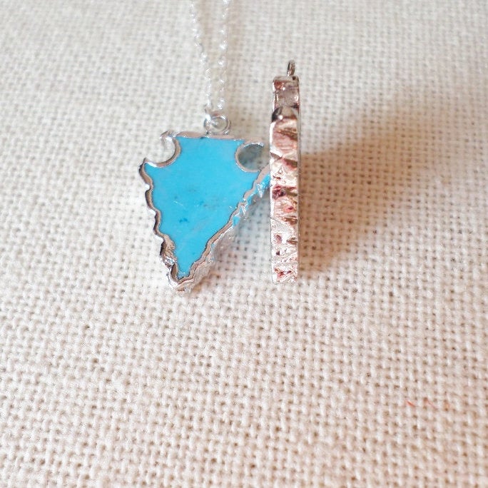 Turquoise Arrowhead Necklace, Sterling Silver Necklace, Arrowhead, Silver Arrowhead, Magnesite Turquoise, Bridesmaid Gift, Christmas Gift
