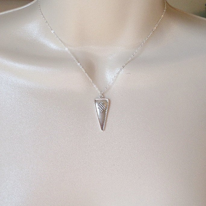 Triangular Celtic Knot Necklace - Silver Celtic Knot Necklace - Sterling Silver Celtic Necklace - Sterling Silver Jewelry - Sterling Celtic