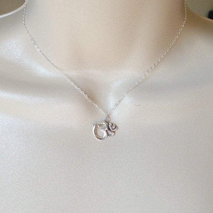 OHM Necklace - Sterling silver ohm necklace - ohm jewelry - sterling silver necklace - om necklace - sterling silver om necklace - gift idea