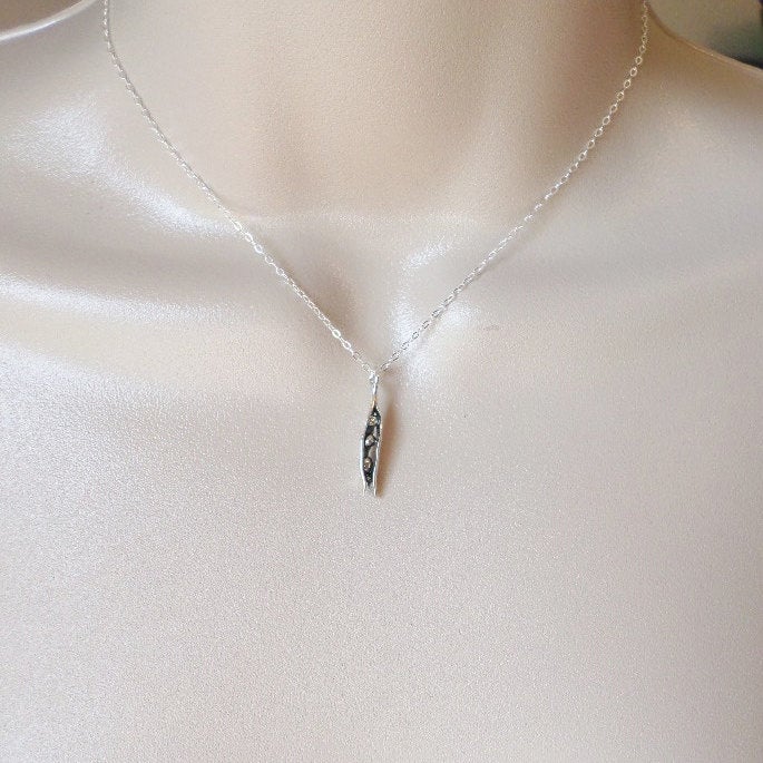 Silver Peas in a Pod Necklace