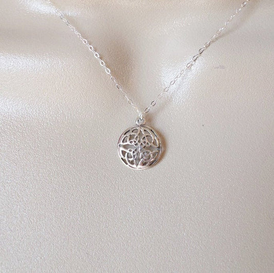 Celtic Knot Necklace - Silver Celtic Knot Necklace - Sterling Silver Celtic Necklace - Small Sterling Necklace - Sterling Silver Jewelry