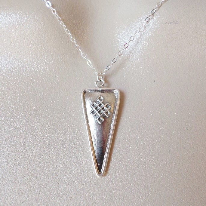 Triangular Celtic Knot Necklace - Silver Celtic Knot Necklace - Sterling Silver Celtic Necklace - Sterling Silver Jewelry - Sterling Celtic