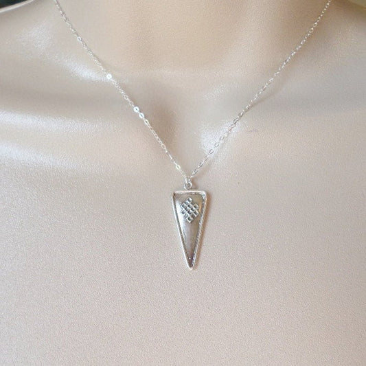 Triangular Celtic Knot Necklace - Silver Celtic Knot Necklace - Sterling Silver Celtic Necklace - Sterling Silver Jewelry - Sterling Celtic