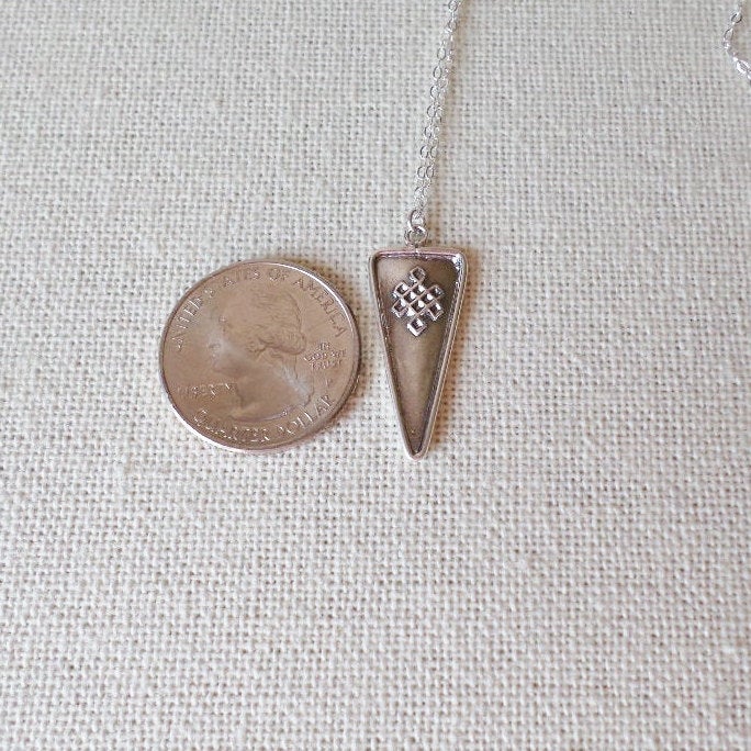 Triangular Celtic Knot Necklace - Silver Celtic Knot Necklace - Sterling Silver Celtic Necklace - Sterling Silver Jewelry - Sterling Celtic