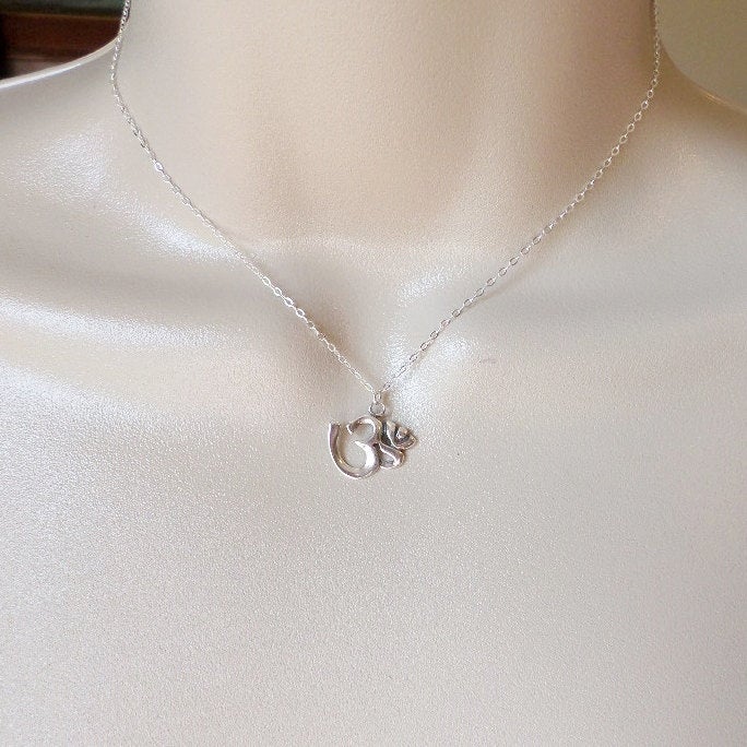 OHM Necklace - Sterling silver ohm necklace - ohm jewelry - sterling silver necklace - om necklace - sterling silver om necklace - gift idea