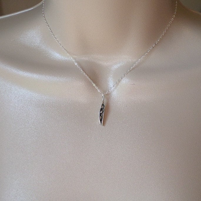 Silver Peas in a Pod Necklace