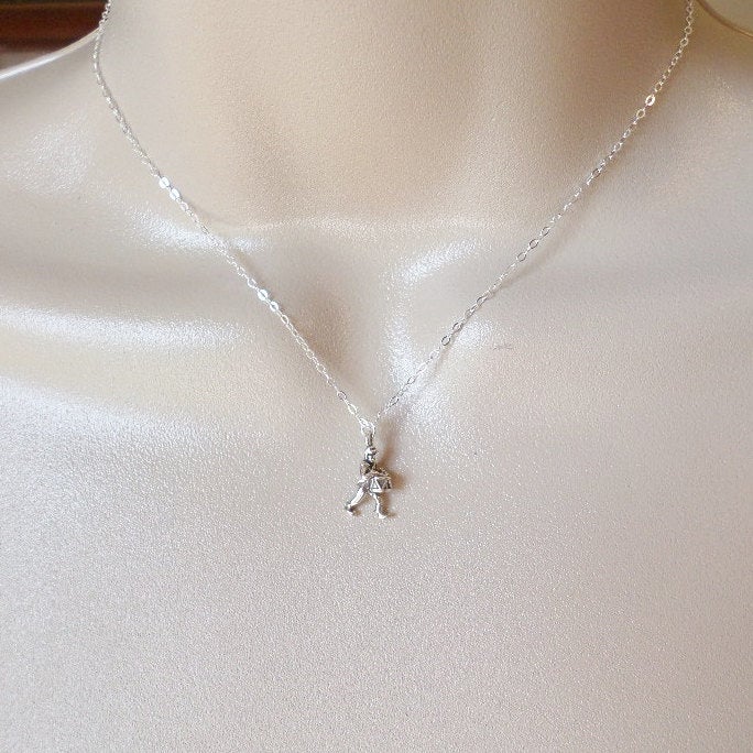 Sterling Silver Drummer Necklace - Sterling Silver Necklace - Mom Necklace - Drummer Boy Necklace - Drumline - Band Jewelry - Music Necklace