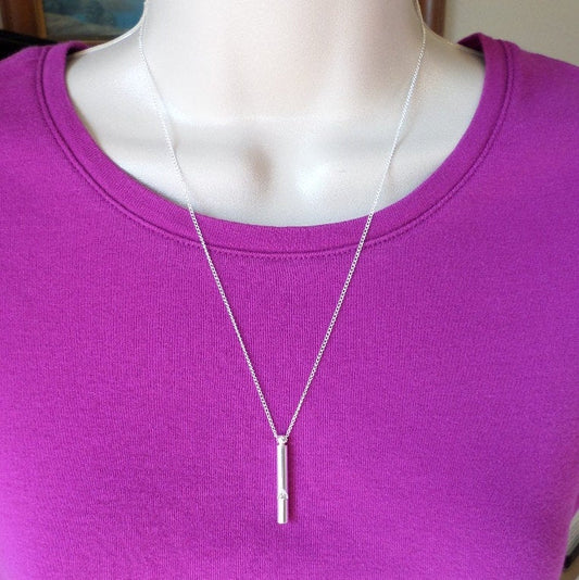 Whistle Necklace - Silver Whistle Necklace - Layering Necklace - Safety Necklace - Sterling Silver Jewelry -  .925 Sterling - Christmas Gift