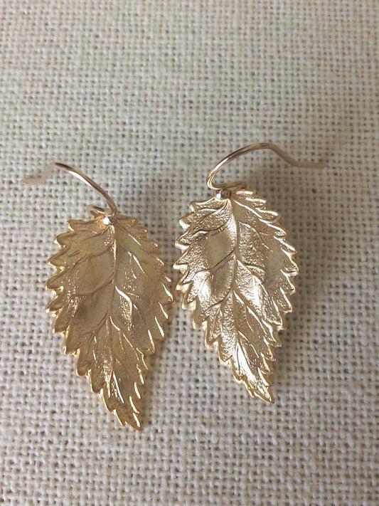 Leaf Earrings, Gold Earrings, Dangle Earrings, Gold Filled Leaf Earrings, Bridal, Weddings, Bridal Gifts, Christmas Gifts, Stocking Stuffers