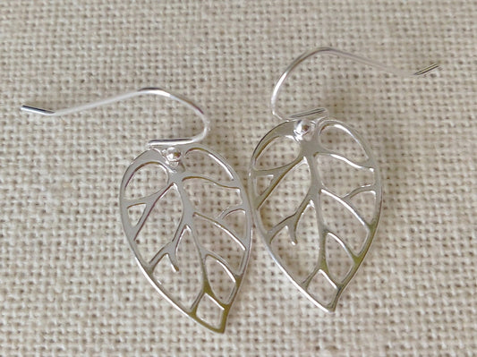 Leaf Earrings, Sterling Silver Leaf Earrings, Dangle Earrings, Sterling Silver Earrings, Fall Earrings, Christmas Gifts, Stocking Stuffers