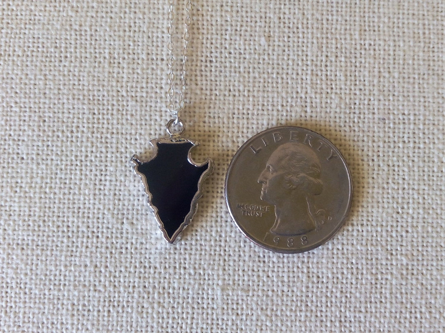 Arrowhead Necklace, Black Onyx Necklace, Sterling Silver Necklace, Silver Arrowhead, Bridesmaid Gift, Christmas Gift, Stocking Stuffer