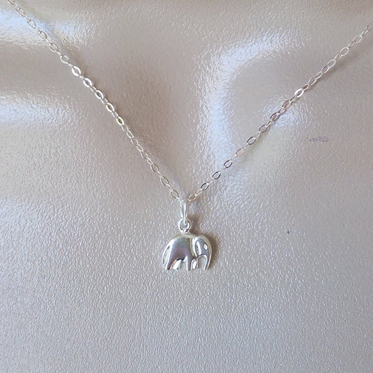 Silver Elephant Necklace, Sterling Silver Elephant Necklace, Super Tiny Silver Elephant Necklace, Sterling Silver Necklace, Tiny Necklace