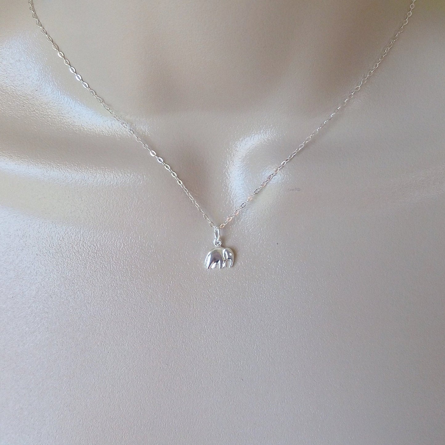 Silver Elephant Necklace, Sterling Silver Elephant Necklace, Super Tiny Silver Elephant Necklace, Sterling Silver Necklace, Tiny Necklace