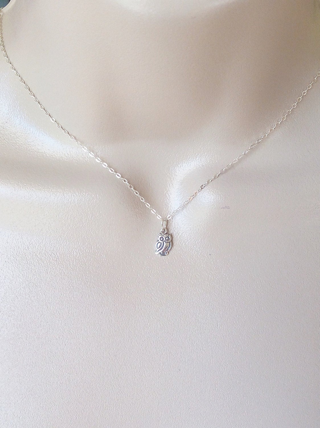 Silver Owl Necklace, Sterling Silver Owl Necklace, Super Tiny Silver Owl Necklace, Sterling Silver Necklace, Tiny Necklace, Christmas Gift