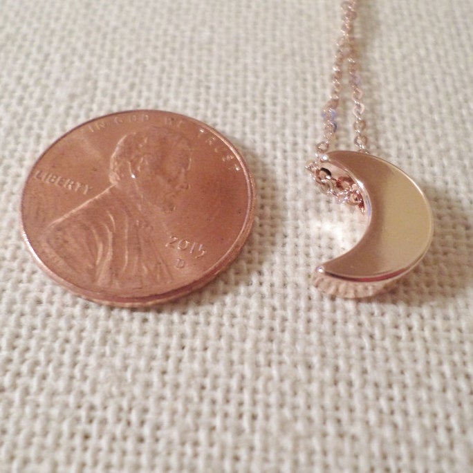 Moon Necklace, Crescent Moon Necklace, Rose Gold Moon Necklace, Tiny Necklace, Pink Gold Necklace, Rose Gold Necklace, Layering Necklace