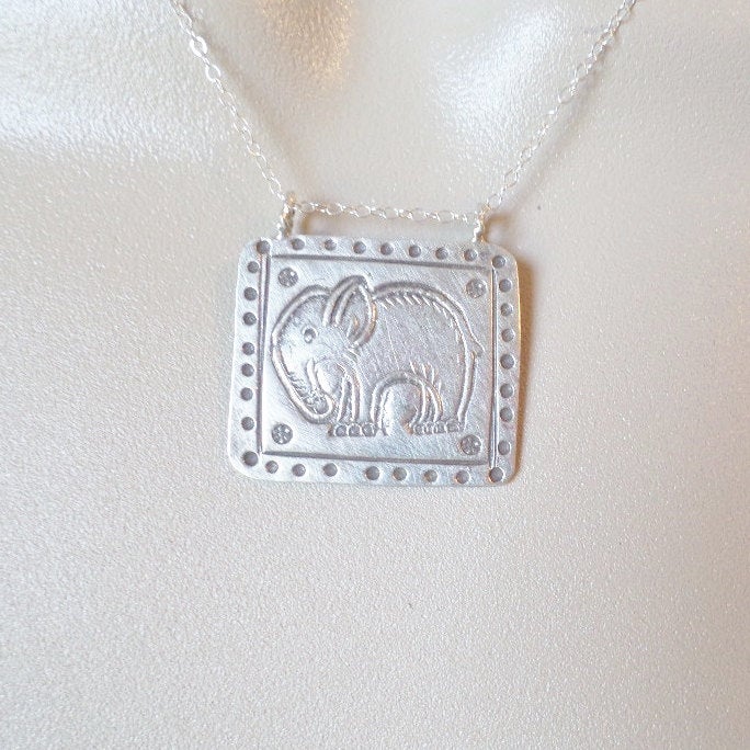 Elephant Necklace, Silver Elephant Necklace, Hill Tribe Fine Silver Elephant Necklace, Sterling Silver Necklace,Fine Silver, Christmas Gifts