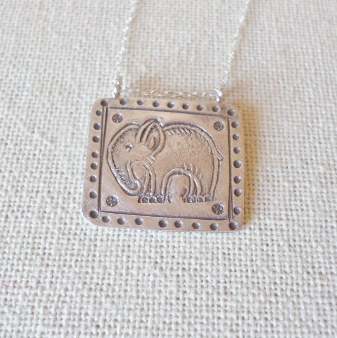 Elephant Necklace, Silver Elephant Necklace, Hill Tribe Fine Silver Elephant Necklace, Sterling Silver Necklace,Fine Silver, Christmas Gifts