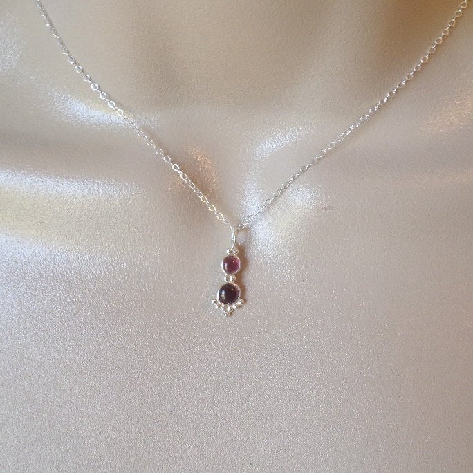 Silver Garnet Necklace, Garnet Necklace, Sterling Silver Necklace, Birthstone Jewelry, Silver Jewelry, Valentines Day, Gifts for her, Gifts