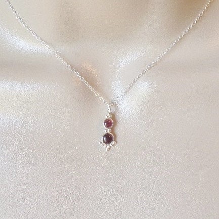 Silver Garnet Necklace, Garnet Necklace, Sterling Silver Necklace, Birthstone Jewelry, Silver Jewelry, Valentines Day, Gifts for her, Gifts