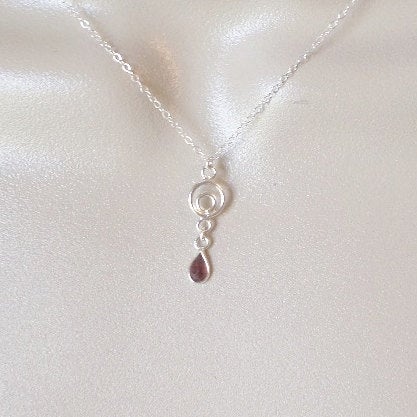 Garnet Necklace, Sterling Silver Necklace, Silver and Garnet Necklace, Birthstone Jewelry, Birthstone Necklace, Valentines Day Gifts