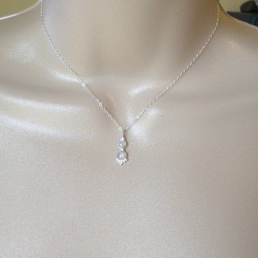 Silver Moonstone Necklace, Moonstone Necklace, Sterling Silver Necklace, Silver Jewelry, Valentines Day, Gifts for her, Mothers Day, Bridal