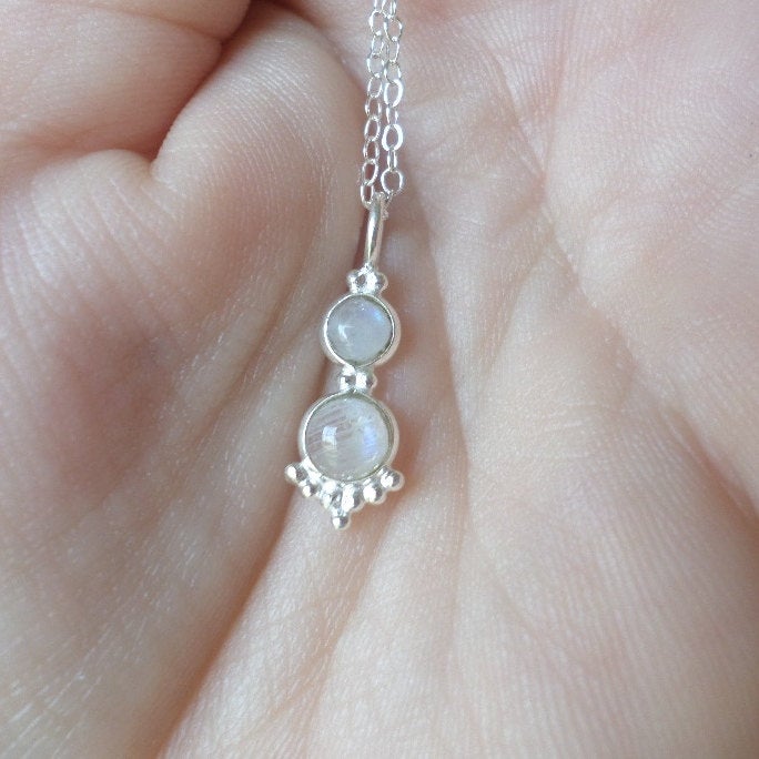 Silver Moonstone Necklace, Moonstone Necklace, Sterling Silver Necklace, Silver Jewelry, Valentines Day, Gifts for her, Mothers Day, Bridal