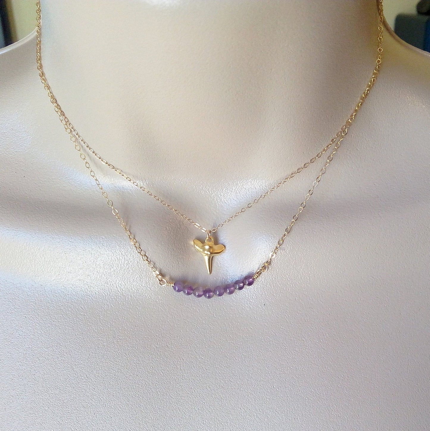 Gold Amethyst Necklace