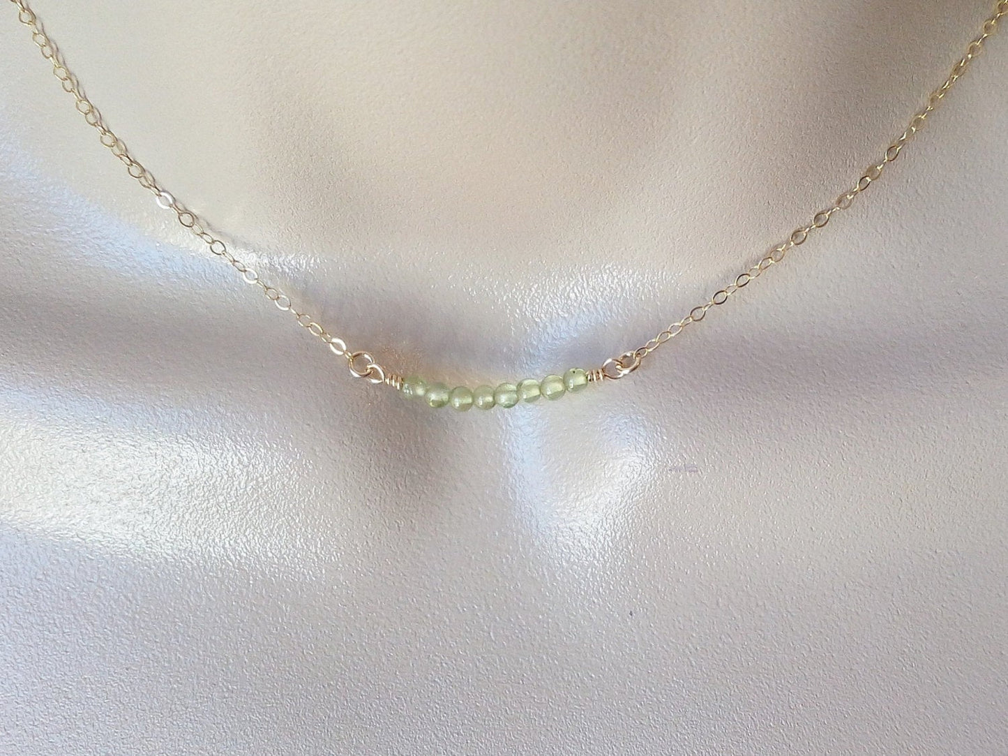 Peridot Necklace, Gold Peridot Necklace, Peridot Gold Bar Necklace, Birthstone Necklace, February Birthstone, Mothers Day Gift, Valentines