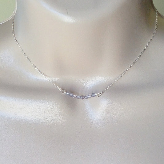 Iolite Necklace, Silver Iolite Necklace, Iolite Bar Necklace, Gemstone Jewelry, Layering Necklace, Mothers Day Gift, Bridal Gifts, Weddings