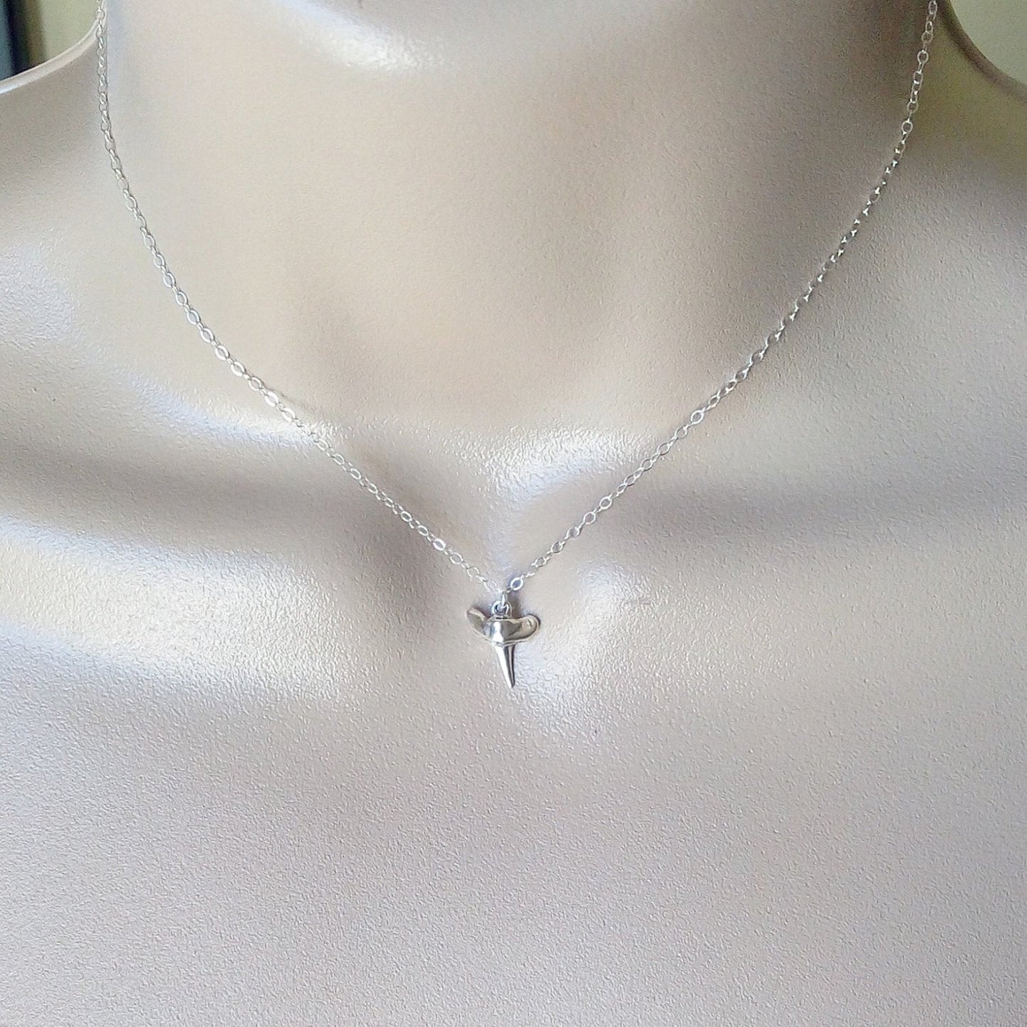 Shark Tooth Necklace, Sterling Silver Sharktooth Necklace, Layered Necklaces, Layering Necklace, Nautical Necklace, Mothers Day Gift, Bridal