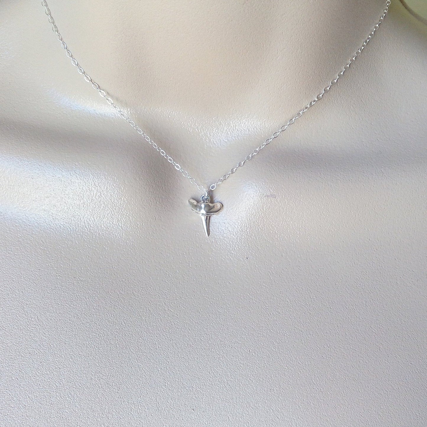 Shark Tooth Necklace, Sterling Silver Sharktooth Necklace, Layered Necklaces, Layering Necklace, Nautical Necklace, Mothers Day Gift, Bridal