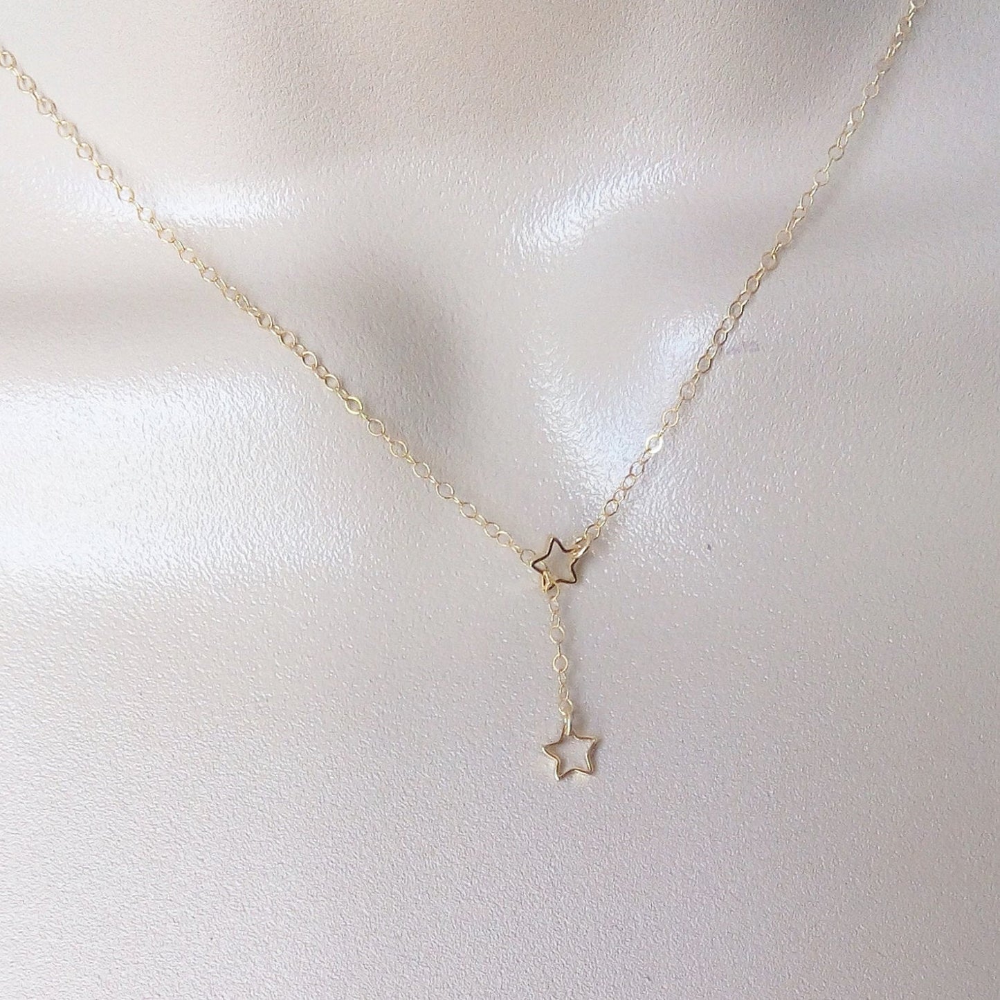 Gold Star Lariat Necklace, Tiny Star Lariat, Gold Star Necklace, Lariat Necklaces, Geometric Necklaces, Weddings, Bridal Gifts, Mothers Day