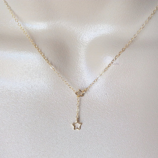 Gold Star Lariat Necklace, Tiny Star Lariat, Gold Star Necklace, Lariat Necklaces, Geometric Necklaces, Weddings, Bridal Gifts, Mothers Day