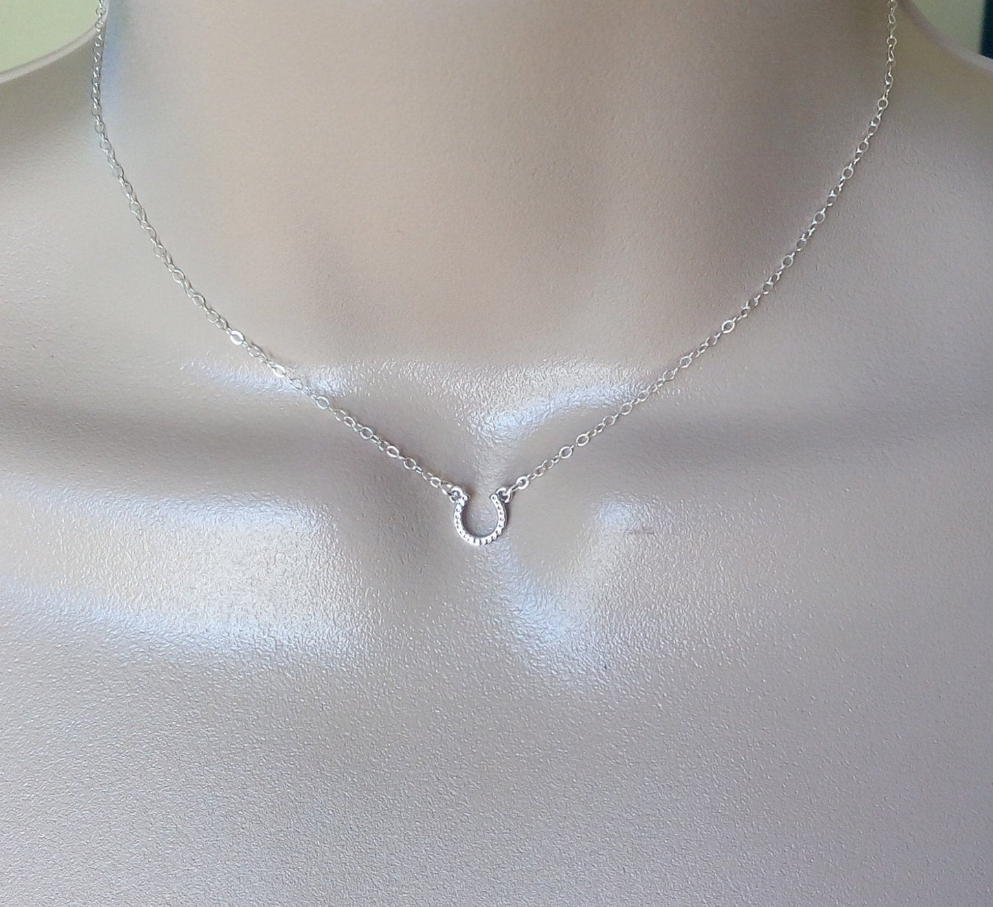 Horseshoe Necklace, Silver Horse shoe Necklace, Silver Horseshoe Necklace, Tiny Horseshoe Necklace,Tiny Necklace, Bridesmaid Gifts, Bridal