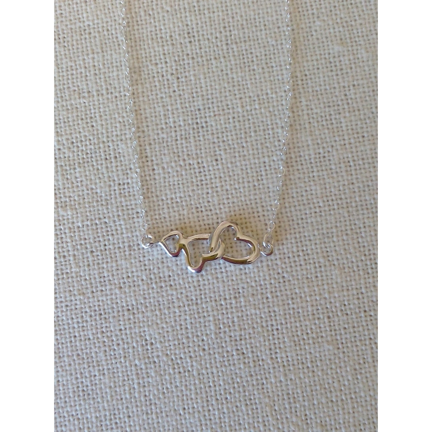 Silver Heart Necklace,Interlocking Triple Heart Necklace, Past, Present and Future Necklace, Bridesmaid gifts, Wedding, Bridal, Mothers Day