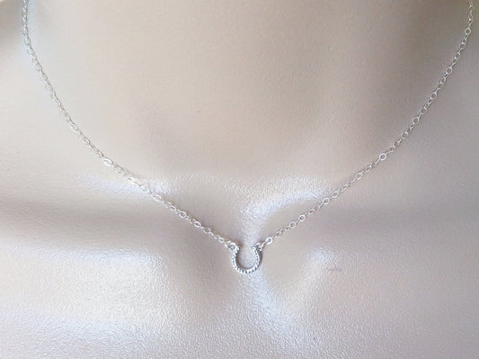 Horseshoe Necklace, Silver Horse shoe Necklace, Silver Horseshoe Necklace, Tiny Horseshoe Necklace,Tiny Necklace, Bridesmaid Gifts, Bridal