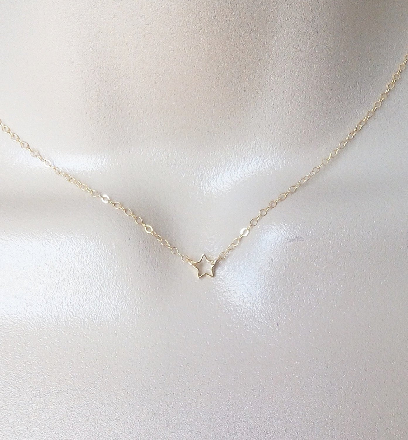 Star Necklace, Gold Star Necklace, Tiny Gold Star Necklace, Gold Filled Necklace, Wedding, Mothers Day, Bridal, Star Necklace, Mothers Day