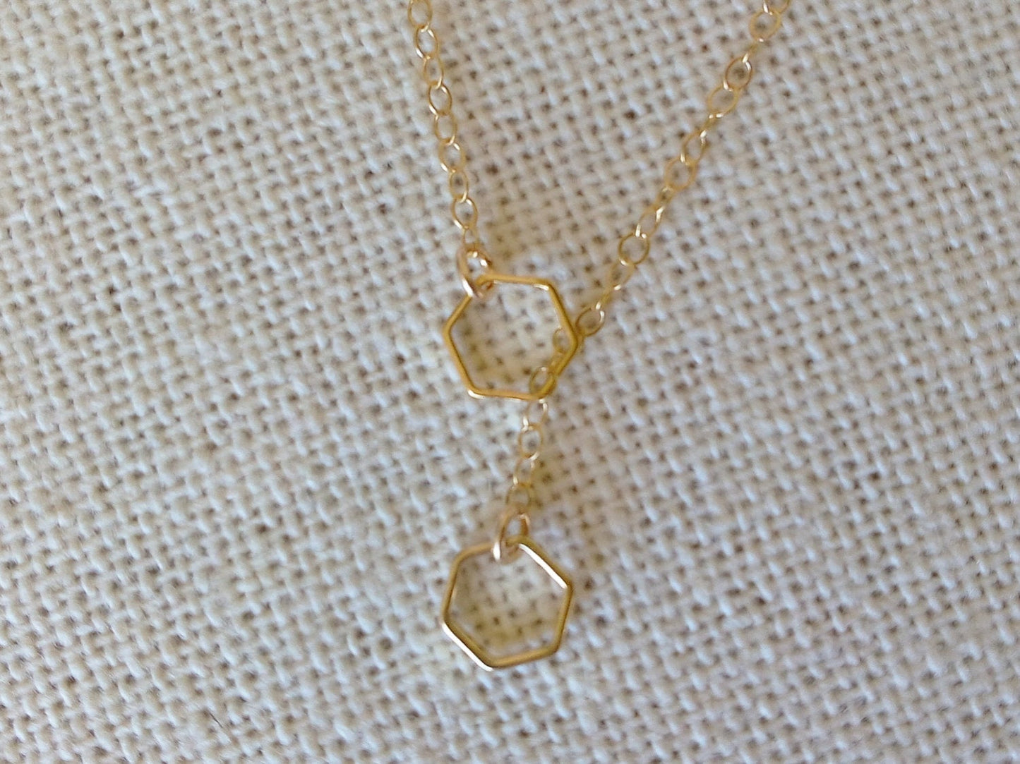 Octagon Lariat Necklace, Gold Octagon Lariat Necklace, Tiny Lariat Necklace, Lariat Necklace, Bridal Gifts, Layering Necklace, Mothers Day