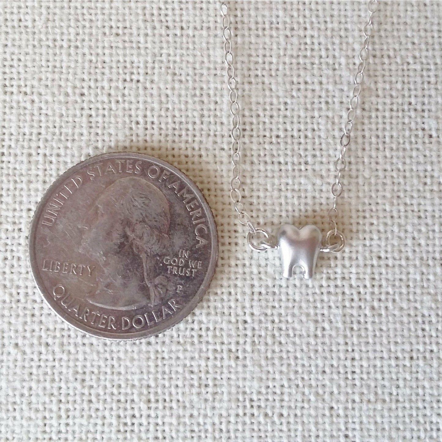 Tiny Silver Tooth Necklace