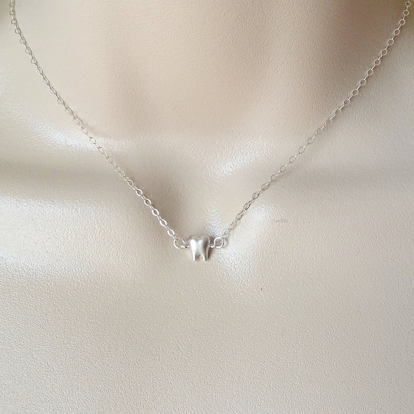 Tiny Silver Tooth Necklace