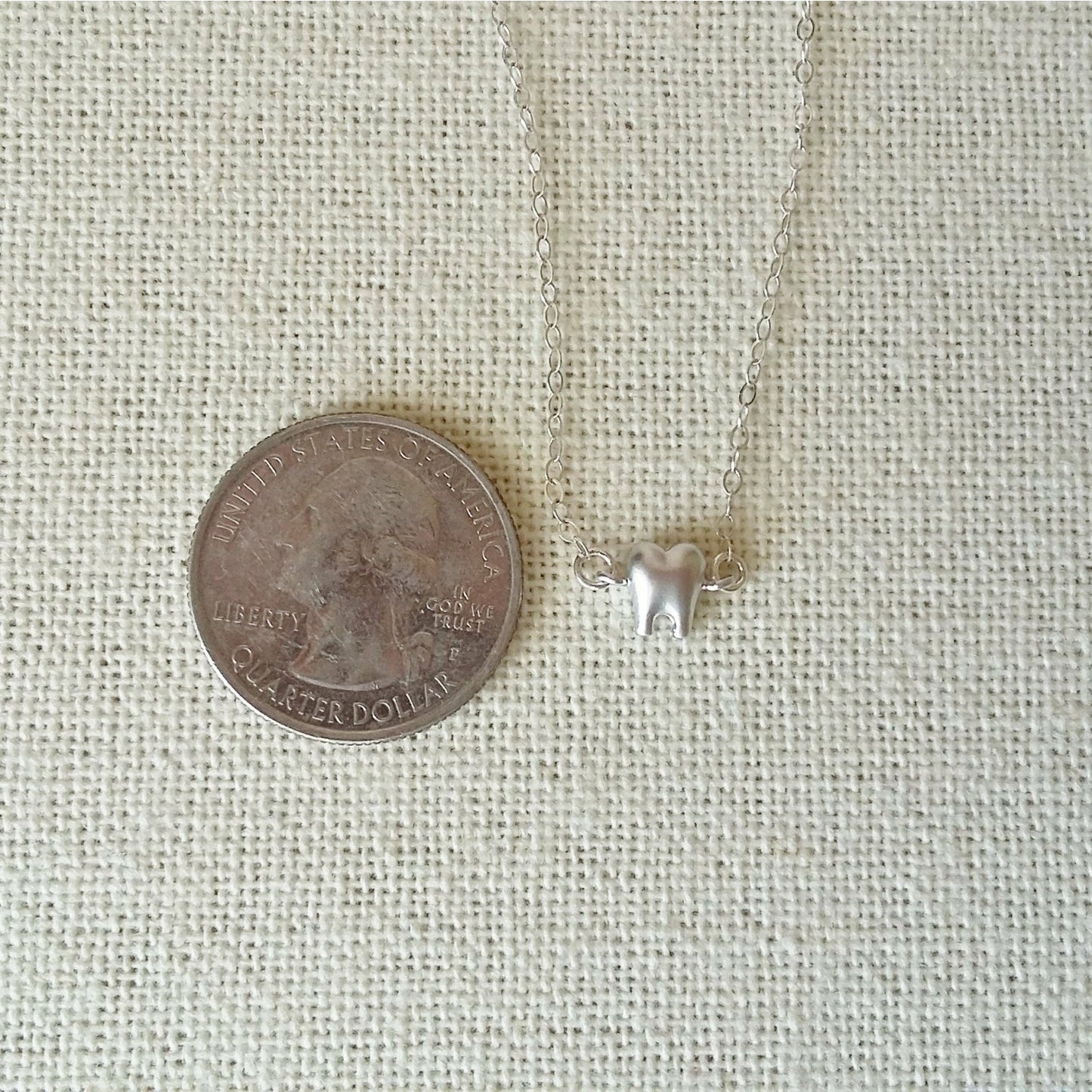 Tiny Silver Tooth Necklace