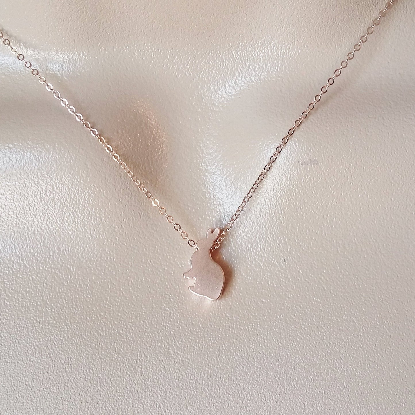 Rabbit Necklace - Rose Gold Necklace - Rose Gold Rabbit Necklace - Bridal Gifts - Easter Gifts - Easter Jewelry - Mothers Day Gift - Animal